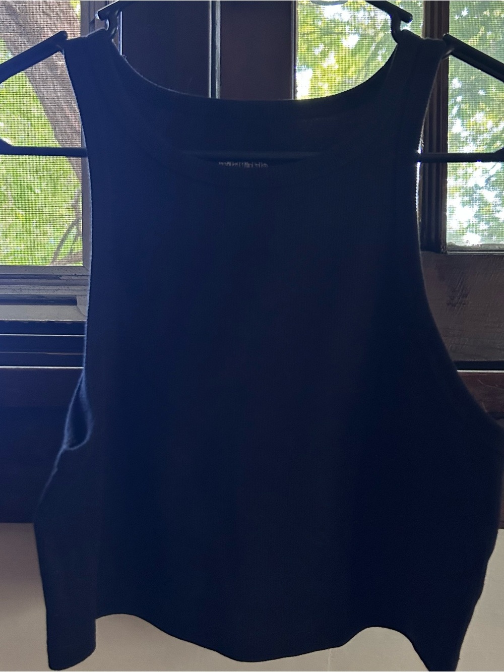 Black Ribbed Sleeveless Crop Top